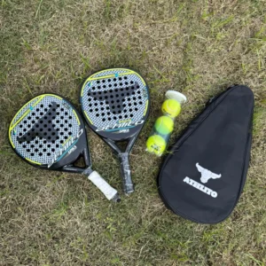 Pair of 12k Carbon Padel Racket With a Bag and 3 Padel Racket Balls